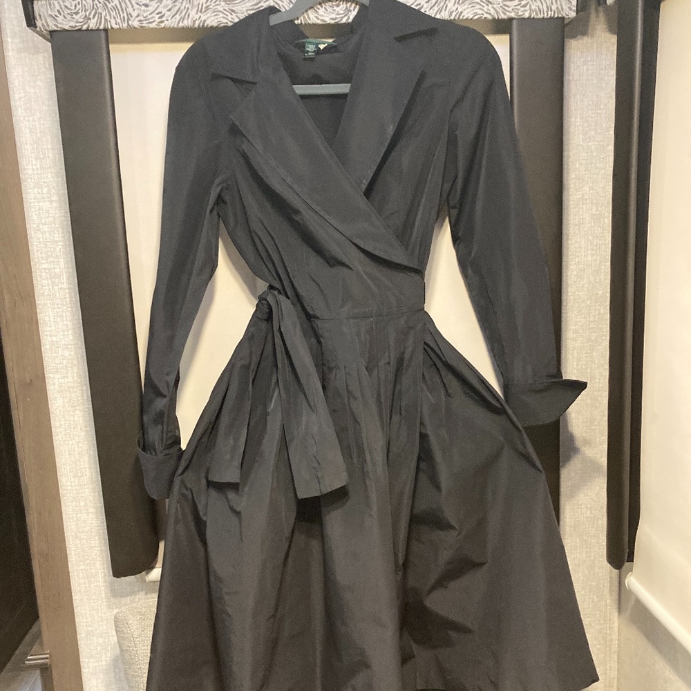 Ralph Lauren Black Long-Sleeve Wrap Dress